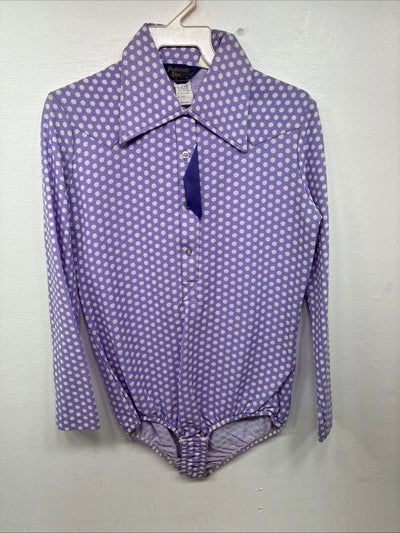 Me Women’s Panhandle Slim Purple Body Suit Long Sleeve Button Up Size 42 LL-43