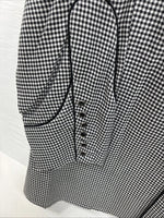 New Men’s White Horse Black White Checker Long Sleeve Pearl Snap 2XL F-102