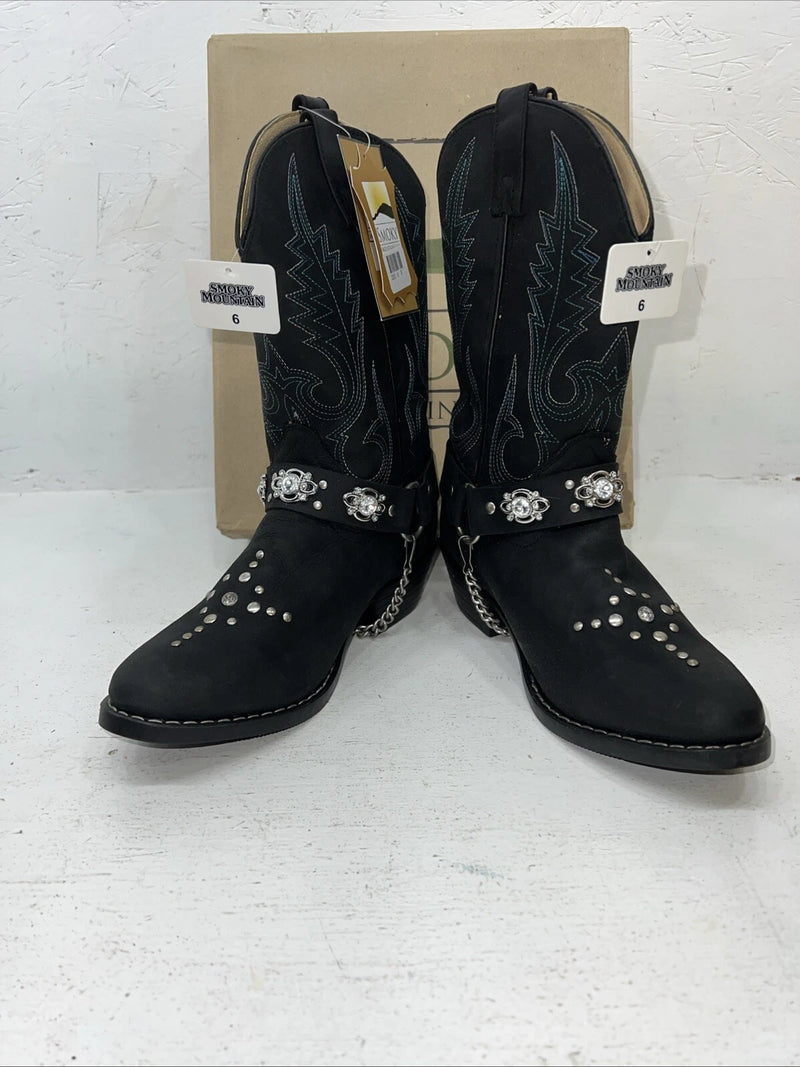 New Women’s Black Smoky Mountain Cowboy Boots. 3283 Y 6. 19-30
