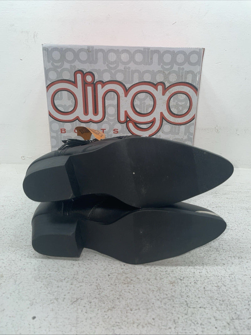 New Youth Black With Fringe Dingo Cowboy Boots. C 3220 6 D. 2-150