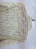 New Kids White Horse Yellow Floral Long Sleeve Pearl Snap Medium DD-48