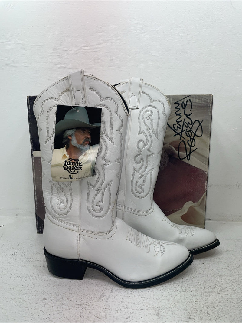 New Men’s White Kenny Roger’s Cowboy Boots. 50507 9 E E. 3-53