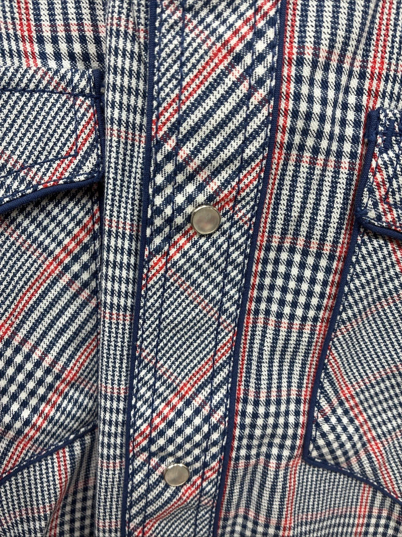 New Men’s Champion Western MultiColor Plaid Long Sleeve Pearl Snap Medium Q-67