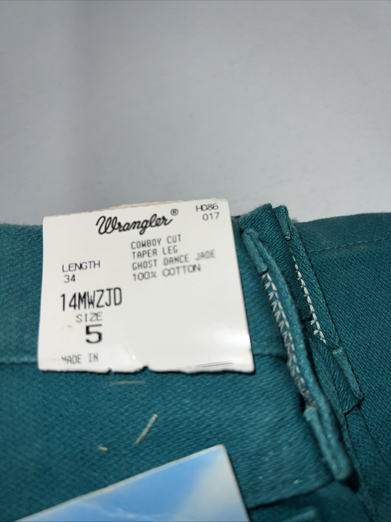 New Women Turquoise Cowboy Cut Regular Fit Denim Jeans. 5x34 O-16