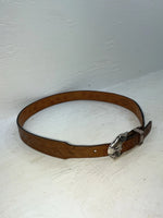 New Brown Genuine Leather Tooled 34” Belt #SR502 Z-115