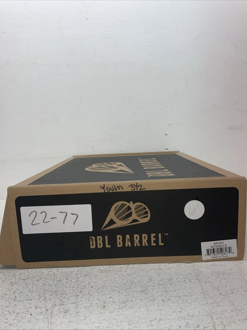 New Youth Brown DBL Barrel Cowboy Boots. 4475202 3.5 3 1/2. 22-77