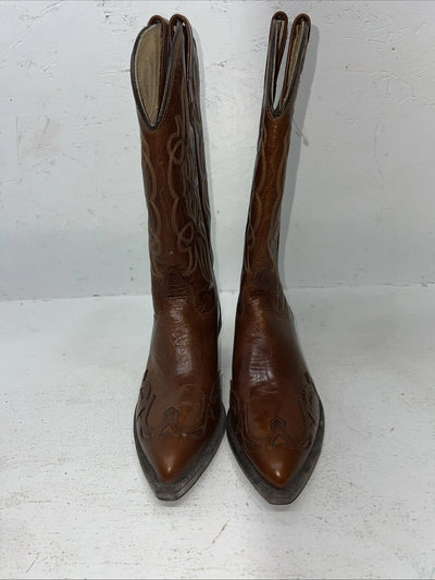 New Women’s Brown J. Chisholm Cowboy Boots. D 874 6.5 6 1/2 M. 19-122