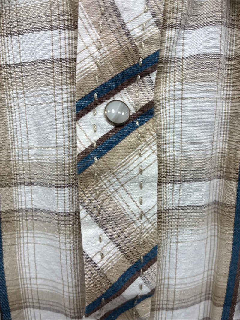 New Men’s ELY 1878 Multicolor Plaid Long Sleeve Pearl Snap Large Q-42