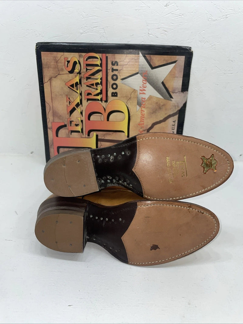 New Men’s Brown Texas Brand Cowboy Boots. M 195 8 D. 1-123