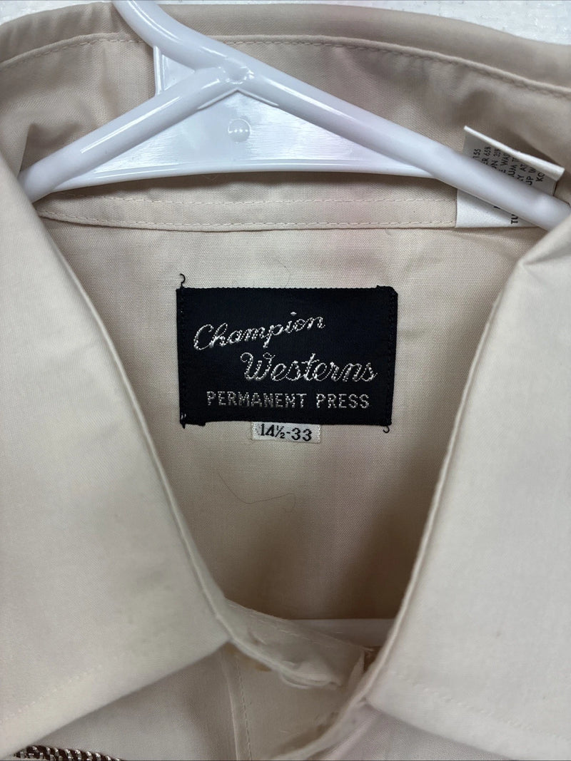 New Women’s Champion Western Tan Design Long Sleeve Pearl Snap 14.5 MM-44