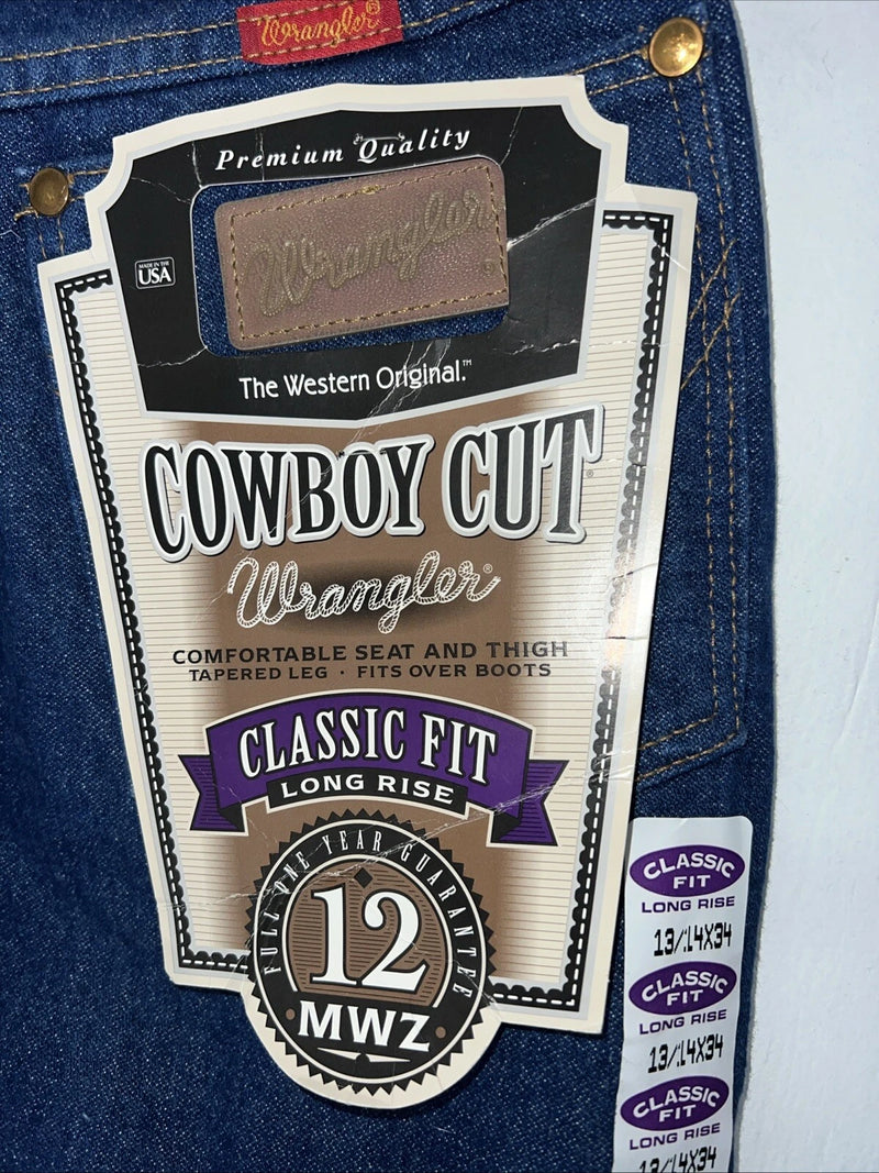 New Men’s Cowboy Cut Classic Fit Wrangler Denim Jeans. 13/14x34 G-13