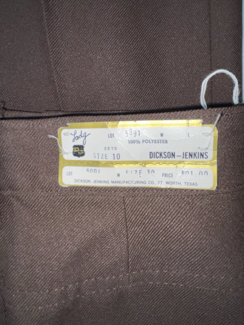 New Vintage Brown Dickson Jenkins Polyester Pants #5991 ZZ-88
