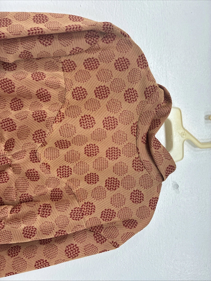 New Women’s Miller Tan Red Design Long Sleeve Zip Up Show Shirt Medium TT-105