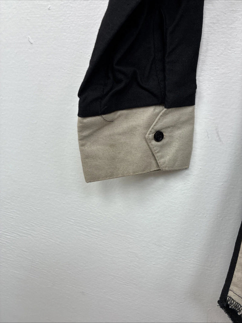 New Kids Cowboy Threads Black Tan Long Sleeve Button Up Size 5 TT-24