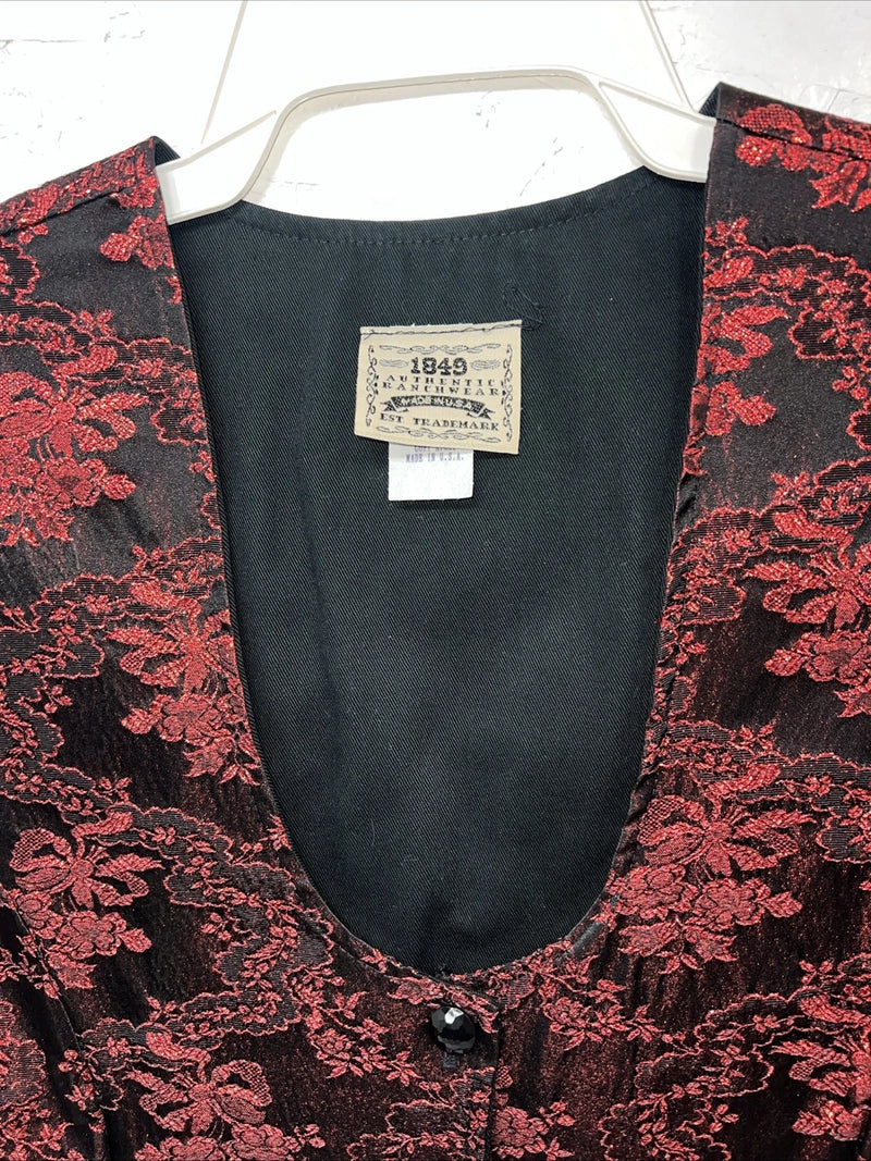New Women’s 1849 Authentic Ranchwear Red Show Vest XXL #77872 UU-17