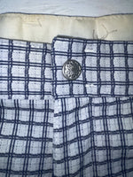 New Vintage Blue Checkered Polyester Pants #5450087 NN-153