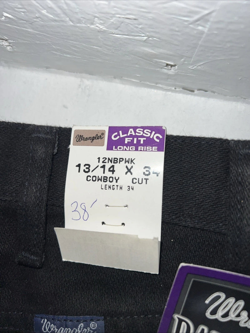 New Women’s Black Long Rise Bareback Classic Fit Wrangler Jeans. 13/14x34 H-15