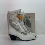 New Women’s White Lace Up American West Cowboy Boots. 515 9.5 9 1/2. 15-134