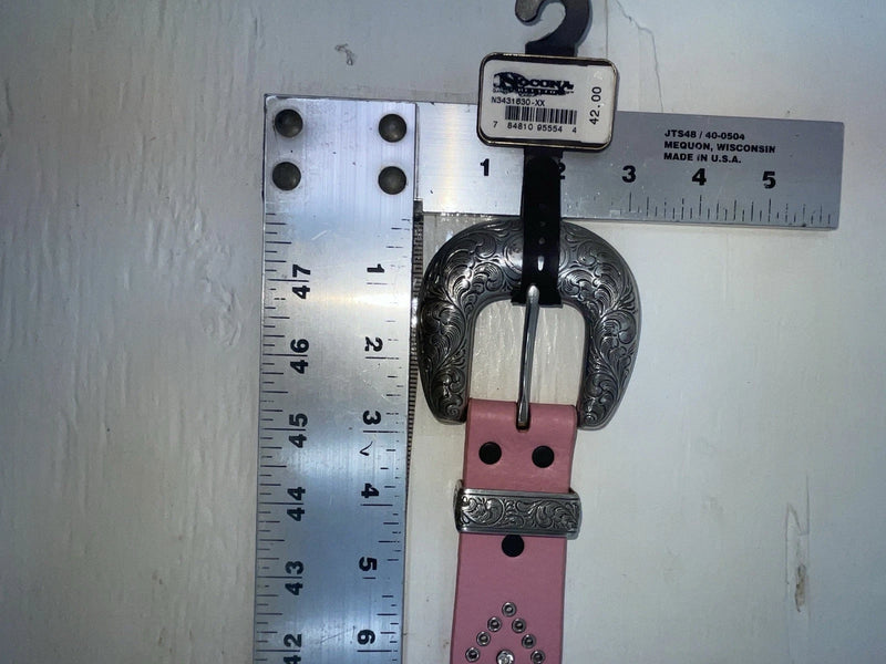 New Pink Genuine Leather Nocona Silver Bling XXL Belt #N3431630 NN-115