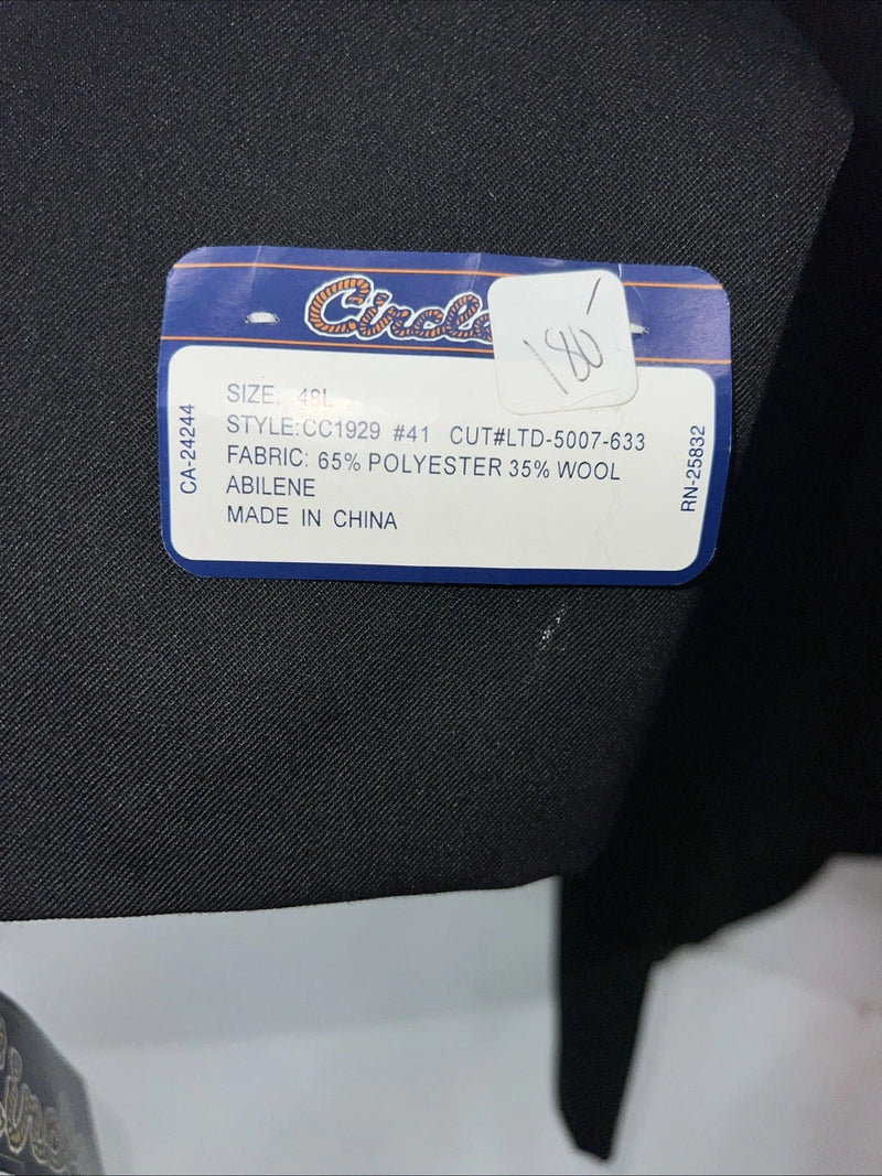 New Men’s Black Circle S Dress Coat 48L #CC1929 WW-55