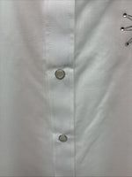 New Women’s White Horse White Gem Long Sleeve Pearl Snap XL II-29