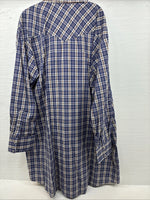 New Men’s Mesquite Blue Flannel Long Sleeve Pearl Snap 20 X 36 4XL  H-62