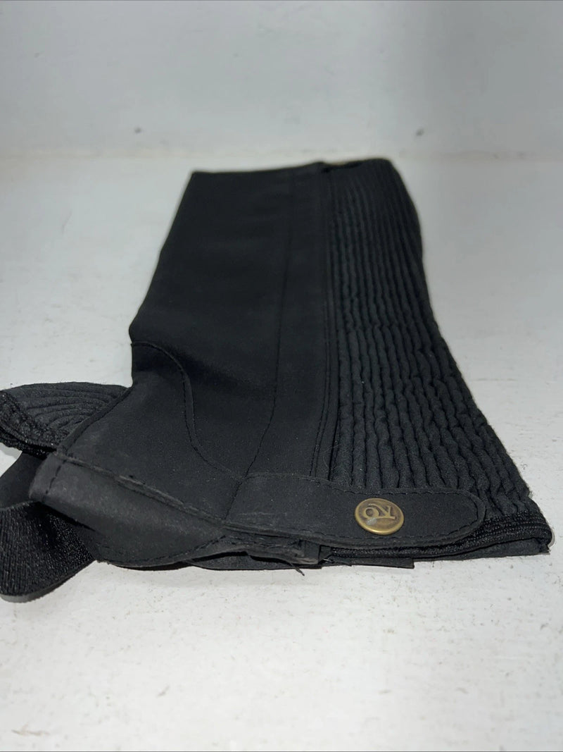 New Black Ovation Stretch Rib Half Chaps Large #464331 C-500