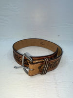 New Brown Genuine Leather Perkies Tooled 22” Belt #601 NN-90