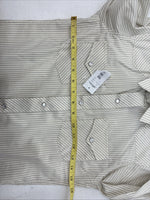 New Kids White Horse Yellow Stripe Long Sleeve Pearl Snap Large DD-62