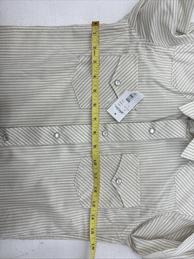 New Kids White Horse Yellow Stripe Long Sleeve Pearl Snap Large DD-62