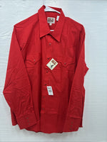 New Men’s ELY Cattleman Red Western Long Sleeve Pearl Snap 17 X 35 XL T-51