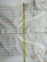 New Women Camlo Rose Multicolor Stripe Long Sleeve Pearl Snap Size 12 YY-104