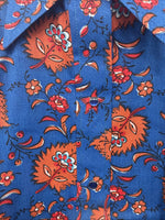 New Women’s Tem Tex Blue Orange Long Sleeve Pearl Snap Size 34 DD-151