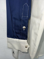 New Mens Navy White Cowboy Threads Button Up Long Sleeve. Medium I-40