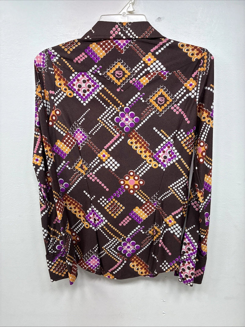 New Women’s Dickson Jenkins Multicolor Long Sleeve Pearl Snap Size 34 KK-87