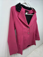 New Women’s To Dy For Pink Black Long Sleeve Button Up Size XL YY-101