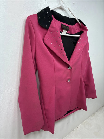 New Women’s To Dy For Pink Black Long Sleeve Button Up Size XL YY-101
