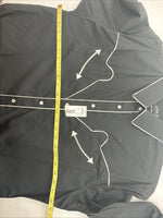 New Women’s White Horse Black Design Long Sleeve Pearl Snap Large LL-112