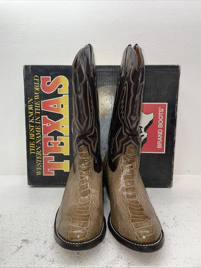 New Men’s Brown Texas Brand Cowboy Boots. 5041 10.5 10 1/2 E E. 7-98
