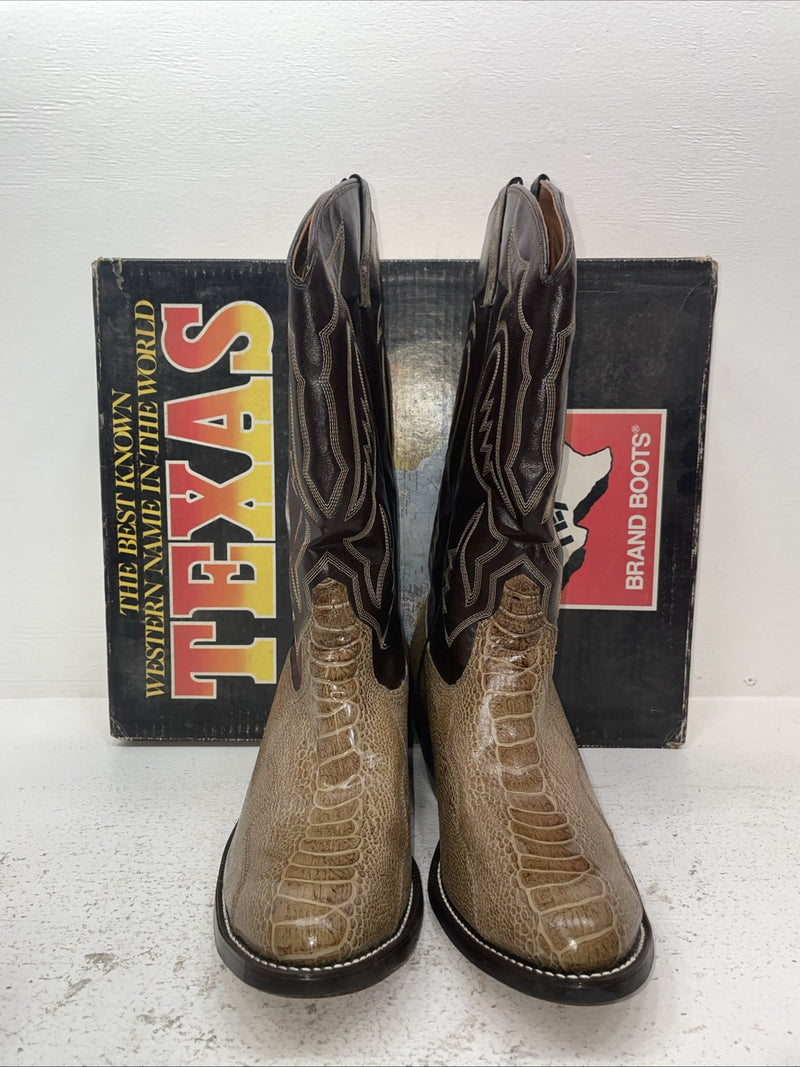 New Men’s Brown Texas Brand Cowboy Boots. 5041 10.5 10 1/2 E E. 7-98