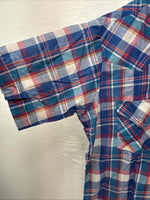 New Men’s ELY Cattleman Purple Plaid Long Sleeve Pearl Snap Large X-35