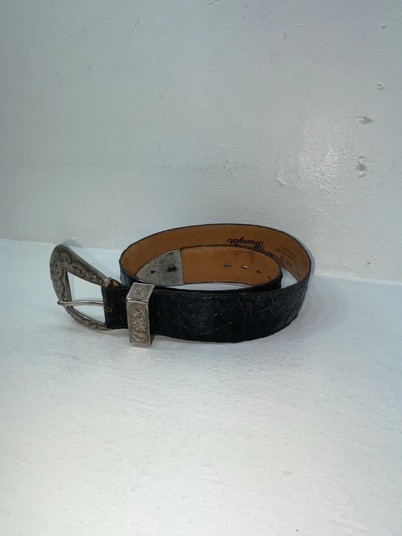 New Black Genuine Leather Wrangler Tooled 28” Belt #6820/01 Z-37