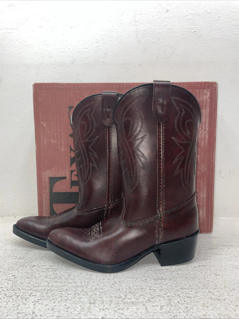 New Children’s Cherry Red Texas Brand Cowboy Boots. C 202 1 D. 23-77