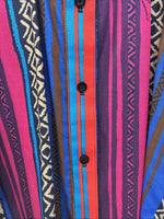 New Women’s H Bar C Multicolor Design Long Sleeve Button Up Size 14 MM-117 