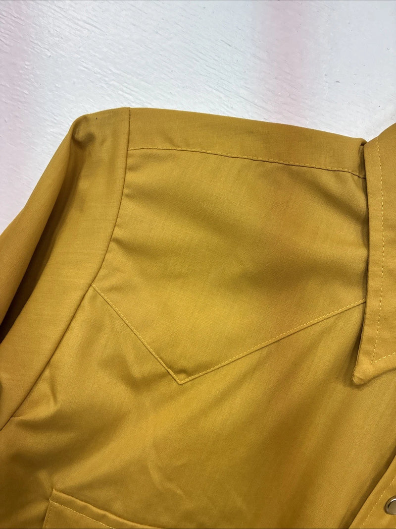 New Youths Tem Tex Yellow Long Sleeve Pearl Snap Size 18 DD-79
