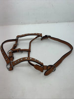 New Light Oil Brown Leather Jewl Bling Full horse Show Halter 3C-17