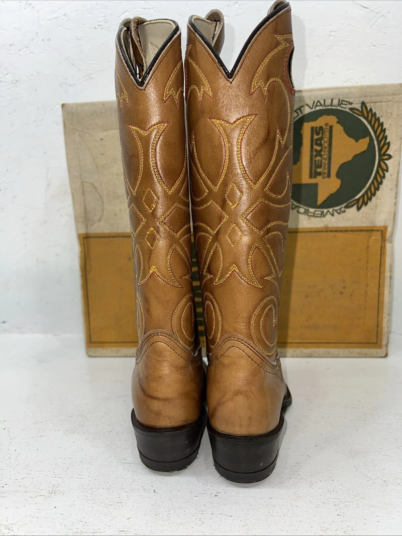 New Women’s Brown Texas Brand Cowboy Boots. L 195 6 M. 19-18