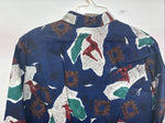 New Women’s Cowboy Threads Blue Design Long Sleeve Button Up Medium KK-23