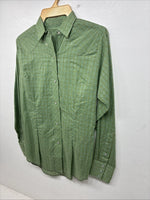 New Men’s Panhandle Slim Green Plaid Long Sleeve Pearl Snap Size 12 KK-61