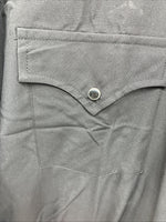 New Men’s ELY Cattleman Black Simple Long Sleeve Pearl Snap XL J-86
